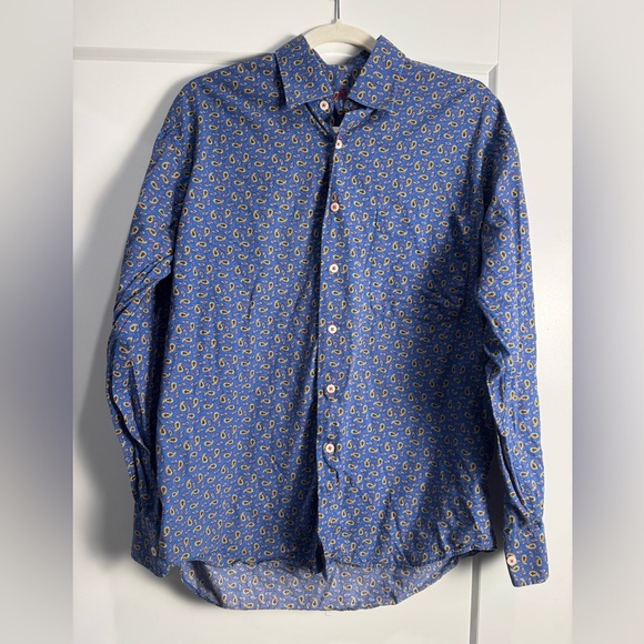 Alan Flusser Shirt Mens medium Paisley All Over Print Button Up Long Sleeve - Picture 2 of 8